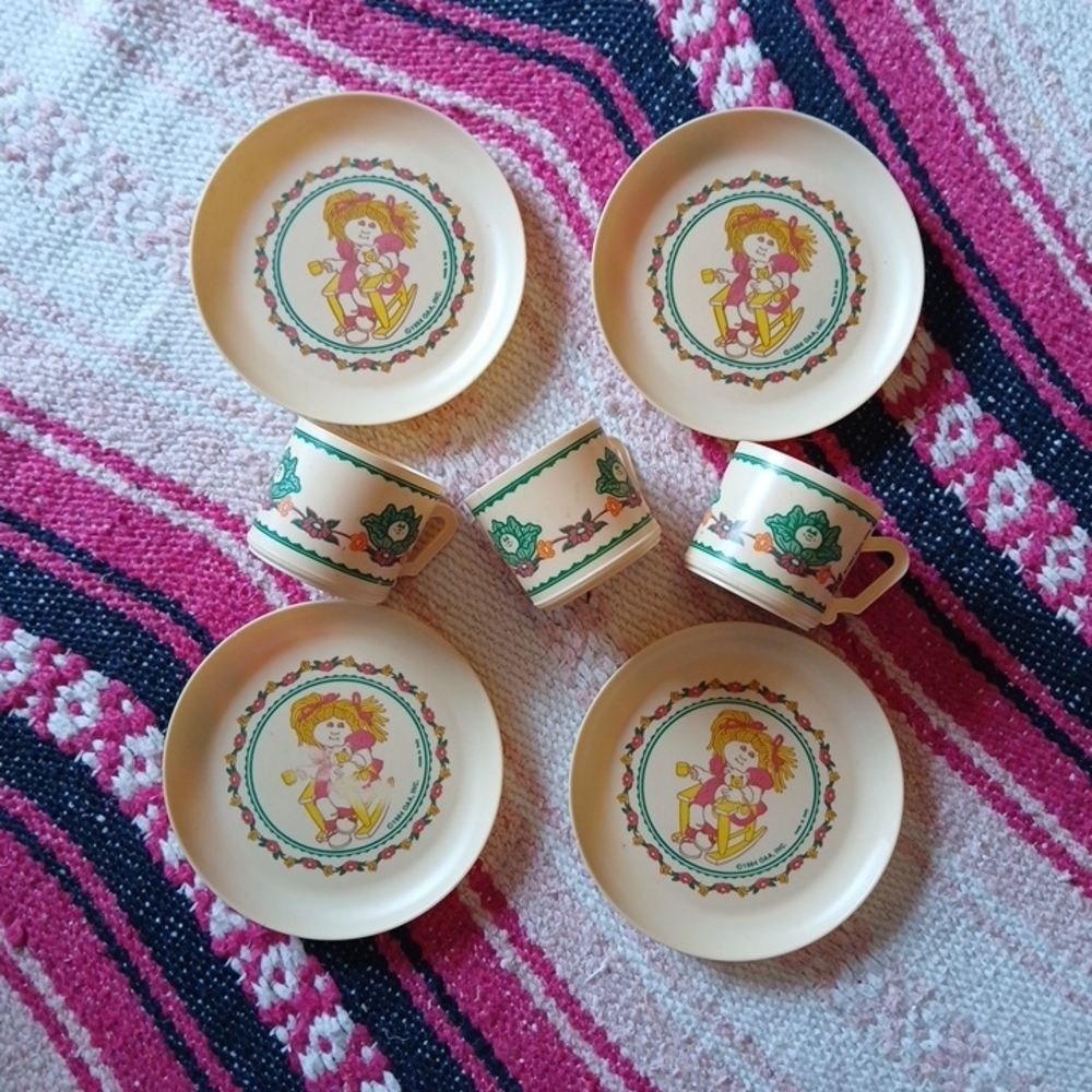 Vintage 1984 Cabbage Patch Kids Tea 7 Piece Set AS‎ IS